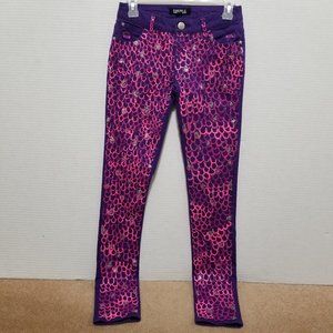 Forever 21 jeans 24 DIY bejeweled puff paint dragon mermaid scale skinny denim